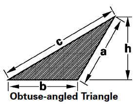 Obtuse-Angled Triangle Surface Area