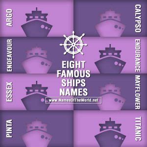 Eight famous ships names