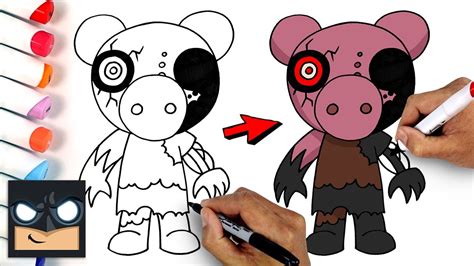 How To Draw Distorted Piggy - Roblox Draw and Color Tutorial