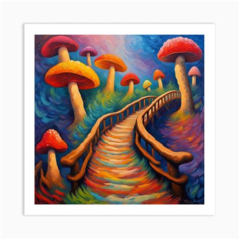 Mushroom Bridge Art Print by Big Lamp Design - Fy