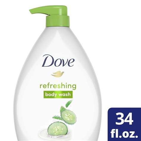 Dove Body Wash with Pump Cucumber and Green Tea 34 fl. Oz. - Walmart.com - Walmart.com