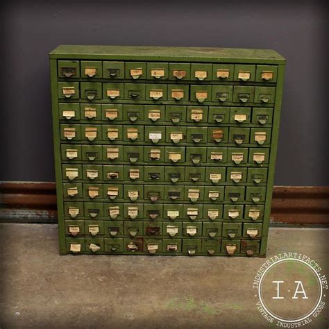 Vintage Steel 100 Drawer Parts Organizer Storage Cabinet Bins | Storage ...