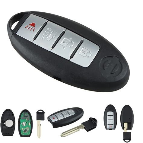 Portable 4 Buttons Car Remote Key Replacement Keyless Entry Ignition Key Fob Smart for ...