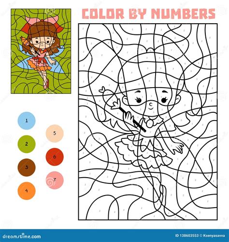 Color By Number, Education Game, Fairy Stock Vector - Illustration of activity, page: 138603553