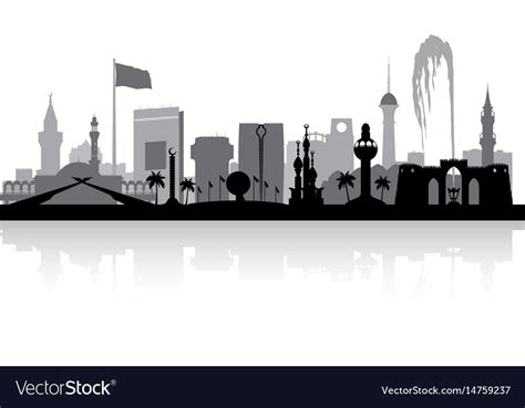 Jeddah saudi arabia city skyline silhouette Vector Image