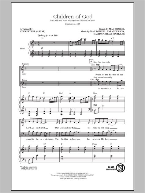 Children Of God | Sheet Music Direct