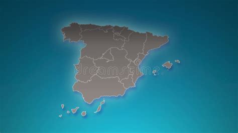 Zoom in To the Map of Spain with Text, Textless, and with Flag Stock ...