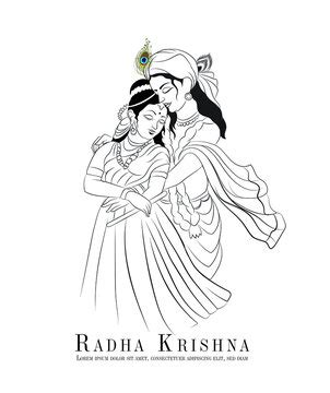 Radha Krishna Drawing