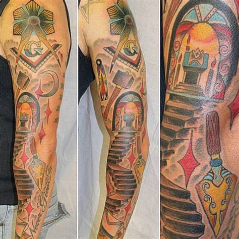 90 Masonic Tattoos For Men - Freemasonry Ink Designs