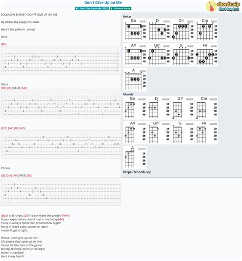 Chord: Don't Give Up on Me - Solomon Burke - tab, song lyric, sheet ...