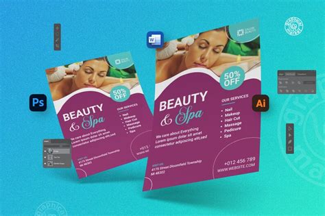 Beauty Salon Flyer Adobe Photoshop Template Adobe Illustrator Template ...