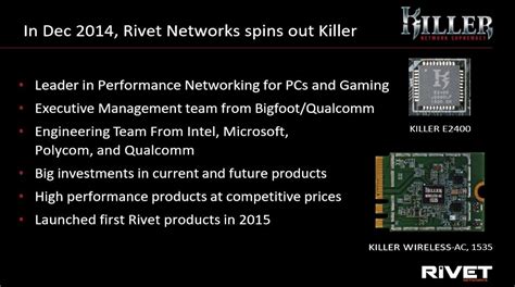 Rivet Networks: Killer E2500 Ethernet Controller with new Killer ...