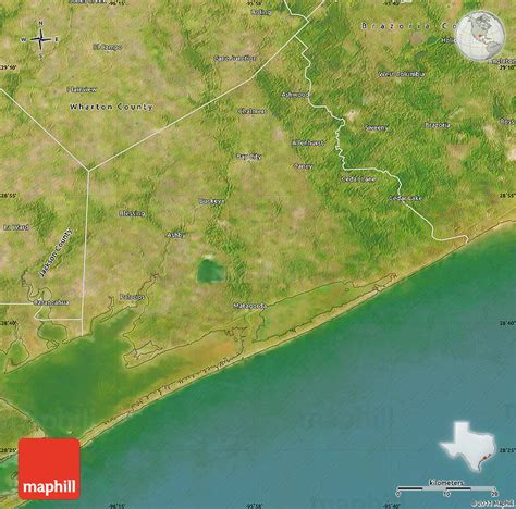 Satellite Map of Matagorda County