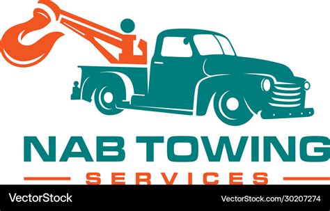 Logo design tow truck services Royalty Free Vector Image