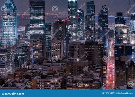 Montreal Night View (conditionalon) Stock Image - Image of monroyale ...