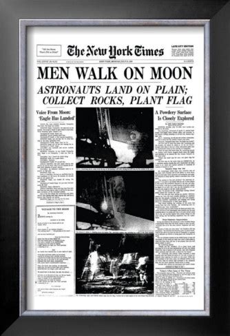 New York Times, July 21, 1969: Men Walk on Moon Framed Giclee Print | History, American history, Men