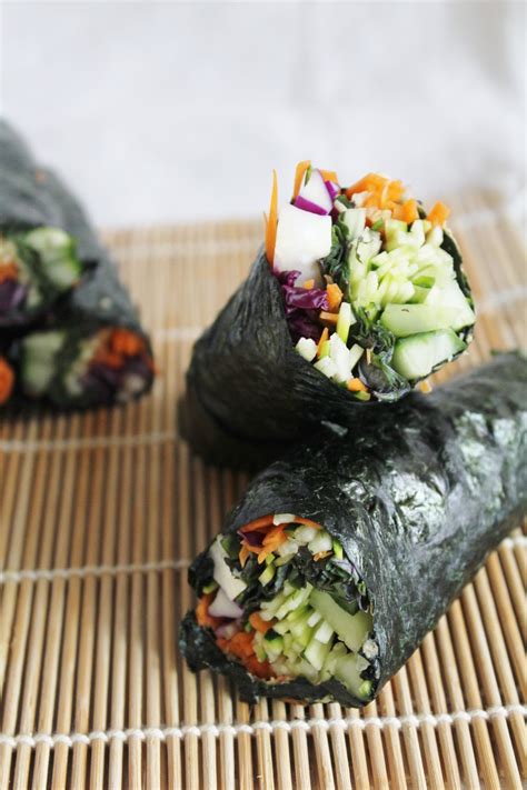 whataboutlifestyle: raw nori wraps with red cabbage, cucumber, carrots ...