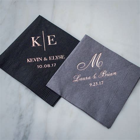 Custom Monogram Printed Wedding Napkins - GB Design House