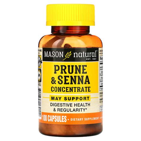 Mason Natural, Prune & Senna Concentrate, 100 Capsules