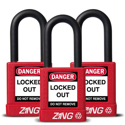 Padlock, Keyed Alike, 1.5" Shackle, 1.75" Body, 3/pk| Zing