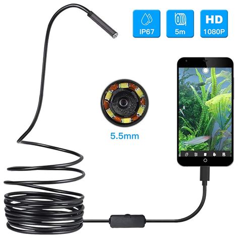 Rigid Wireless Endoscope Camera, Endoscope Camera with 6 LED, IP67 Waterproof Borescope HD ...