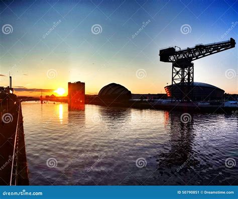 Glasgow Sunset stock image. Image of summer, scotland - 50790851