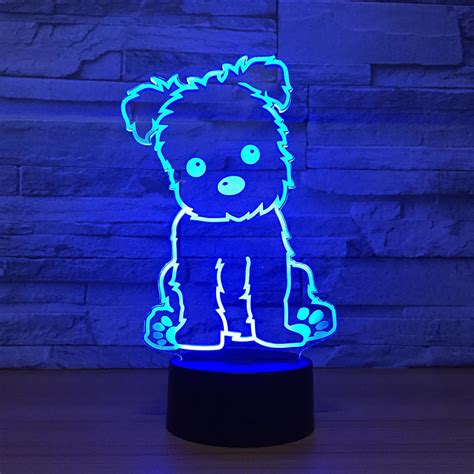 Cute Dog 3D led Night Light Acrylic USB Charge Remote Touch Base Table Lamp Amazing Gifts for ...