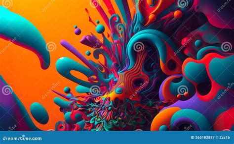 Abstract Colorful Fluorescent Neon Psychedelic Background, Neural Network Generated Art Stock ...