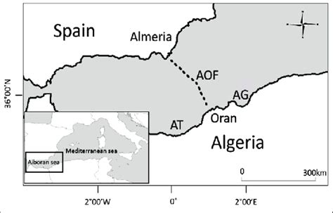 Sampling area in AG (Arzew Gulf ); AT (Ain Temouchent). AOF: Almeria... | Download Scientific ...