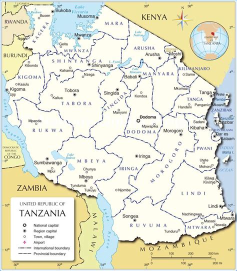 Tanzania map with districts - Map of tanzania with district (Eastern ...