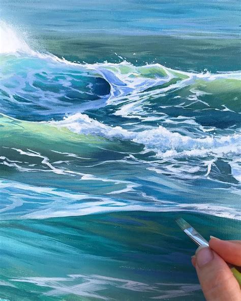 How To Paint Ocean Waves On A Wall / Best Painting Technique For Ocean Waves Nancy Reyner ...