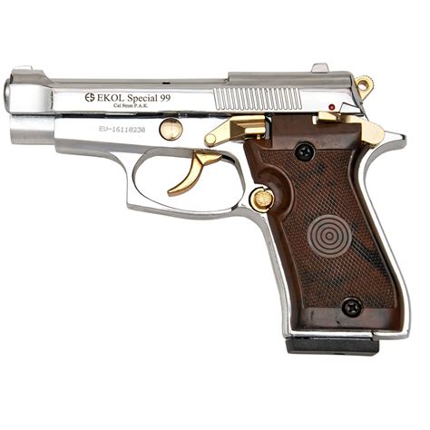 Special 99 V85 Blank Firing Gun Replica Chrome Finish With G