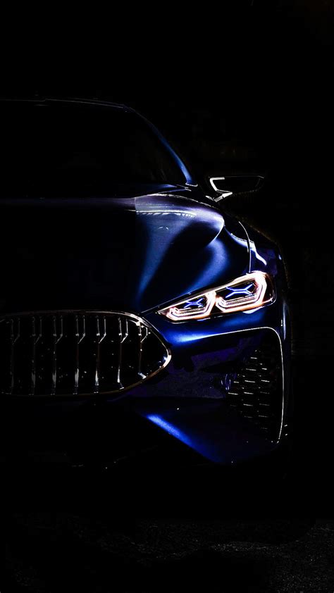 Blue Car, headlights, HD phone wallpaper | Peakpx