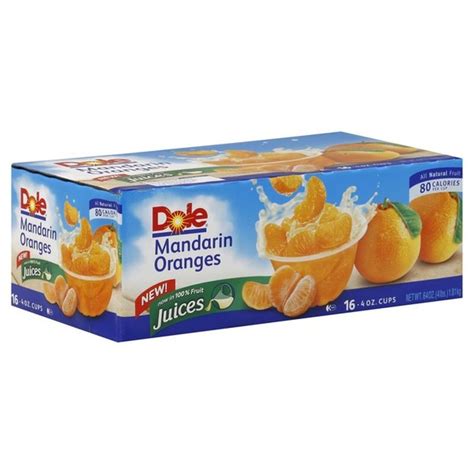 Dole Mandarin Oranges in 100% Fruit Juice Fruit Cups (4 oz) from BJ's Wholesale Club - Instacart