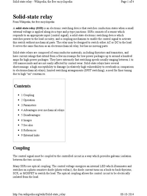 Solid State Relay | PDF | Relay | Switch