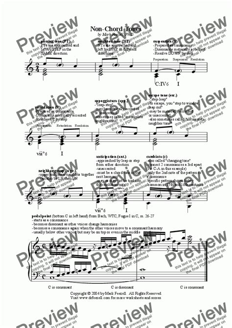 Non-chord tones handout - Download Sheet Music PDF file