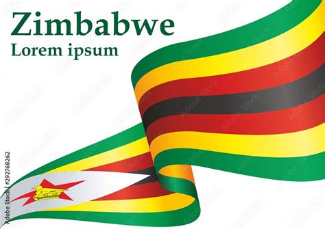 Flag of Zimbabwe, Republic of Zimbabwe. Template for award design, an official document with the ...