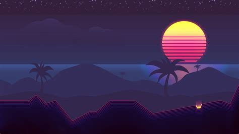 80'S Synthwave Wallpaper 1920X1080 - Download retrowave digital art ...