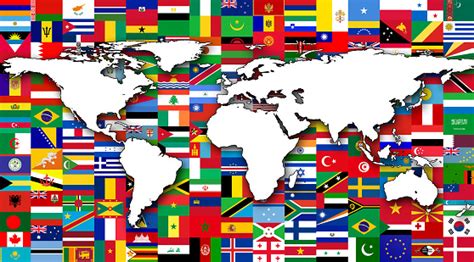 World Map With Flags Stock Photo - Download Image Now - iStock