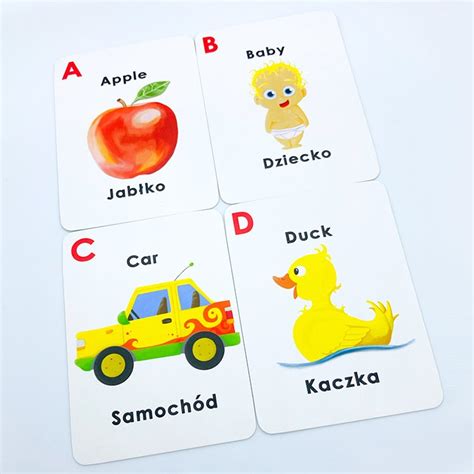 Lingo Llama ABC Flash Cards - EnglishPolish - Early Years Direct