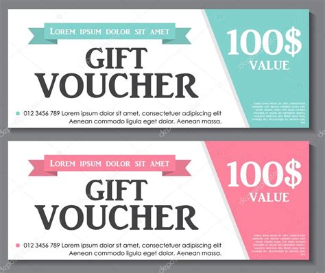 Gift Voucher Template with Sample Text Vector Illustration — Stock ...