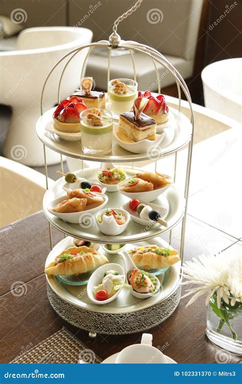 Afternoon tea cake stock photo. Image of cakestand, dessert - 102331370