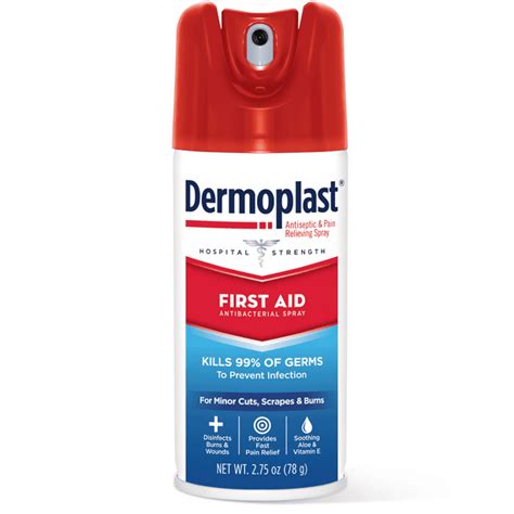 Dermoplast First Aid Antibacterial Pain Relieving Spray, 2.75 oz - Walmart.com - Walmart.com