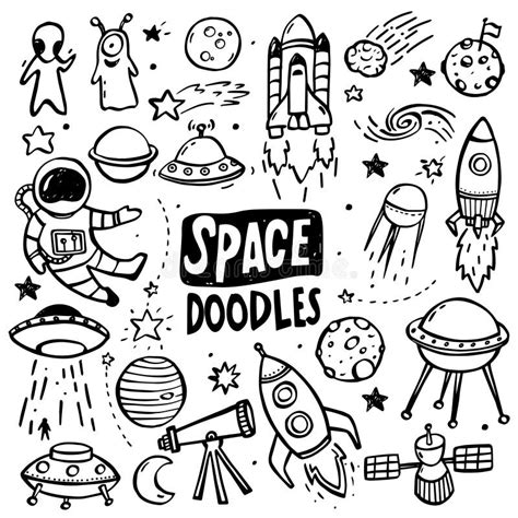 UFO and Aliens Doodles stock vector. Illustration of cartoon - 132769389