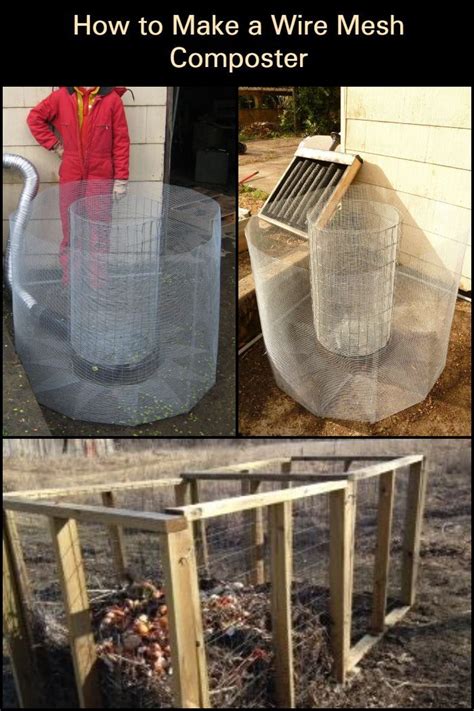 several pictures of different types of wire mesh composter and how to make a wire mesh composter