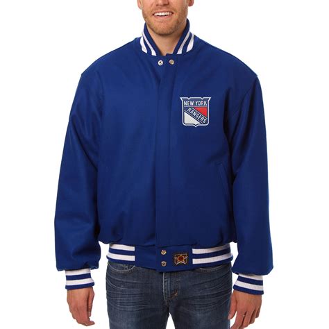 New York Rangers Embroidered All Wool Jacket - Royal | J.H. Sports Jackets