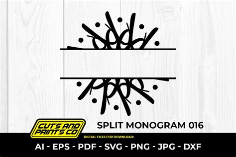 Wedding Split Monogram 016 SVG PNG Graphic by Cuts and Prints Co ...