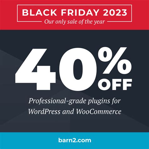 Barn2 Black Friday Sale 2023 - 40% off all plugins & bundles