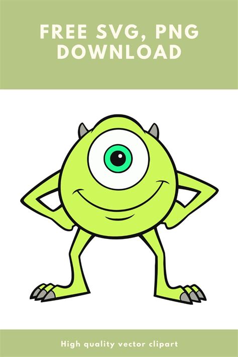 Free Mike Wazowski SVG PNG Cut Files | Monsters Inc SVG Clipart ...