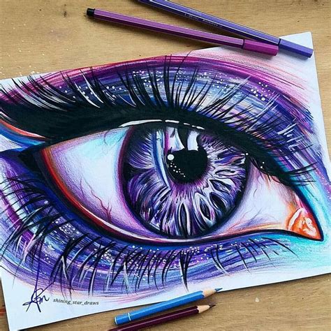 Purple eye👁💜 Comment purple in your language. art by @shining_star_draws . . . _____________ # ...